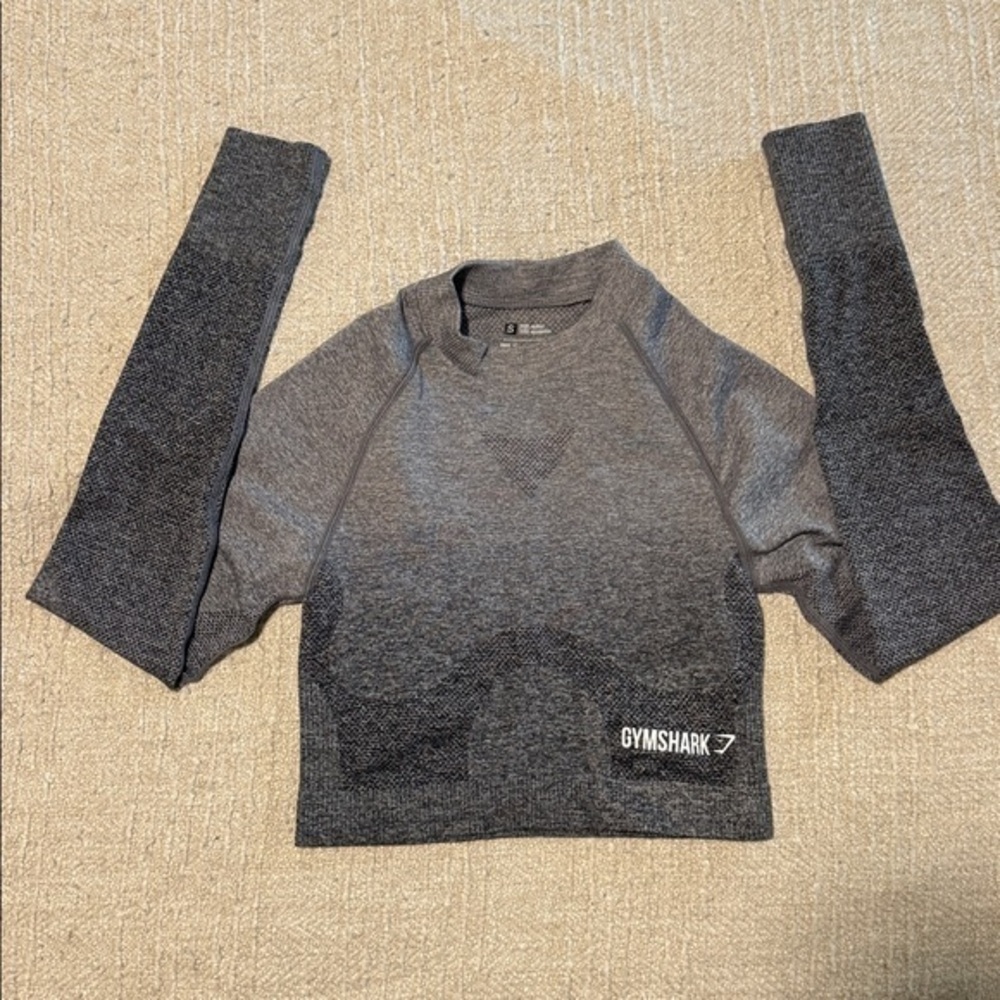 Gymshark Charcoal Long Sleeve Crop Top